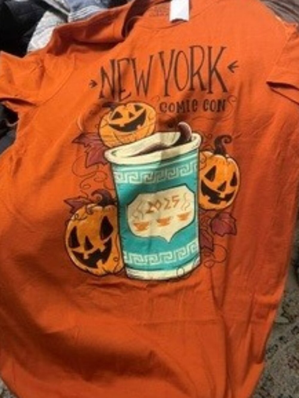 New York City Comic Con 2025 T-Shirt ~ New with Tag ~ Pumpkin-Greek Cup ~ NYCC